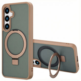 Accezz Ring Stand Backcover met MagSafe voor de Samsung Galaxy S24 Plus - Bruin