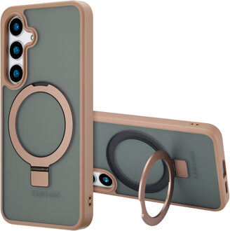 Accezz Ring Stand Backcover met MagSafe voor de Samsung Galaxy S24 Plus - Bruin