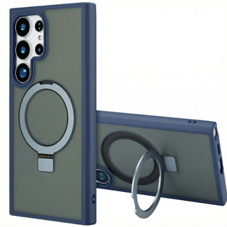 Accezz Ring Stand Backcover met MagSafe voor de Samsung Galaxy S24 Ultra - Blauw