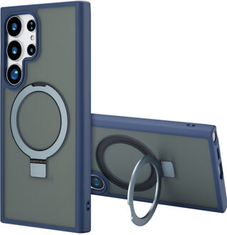 Accezz Ring Stand Backcover met MagSafe voor de Samsung Galaxy S24 Ultra - Blauw