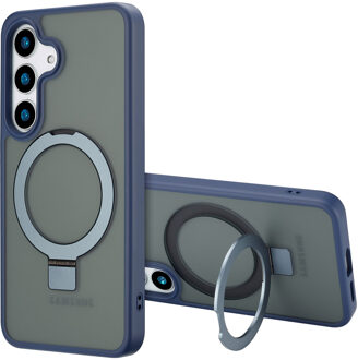Accezz Ring Stand Backcover met MagSafe voor de Samsung Galaxy S25 - Blauw