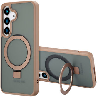 Accezz Ring Stand Backcover met MagSafe voor de Samsung Galaxy S25 - Bruin