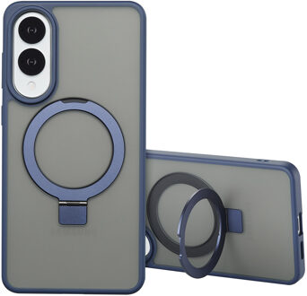 Accezz Ring Stand Backcover met MagSafe voor de Samsung Galaxy S25 Edge - Blauw