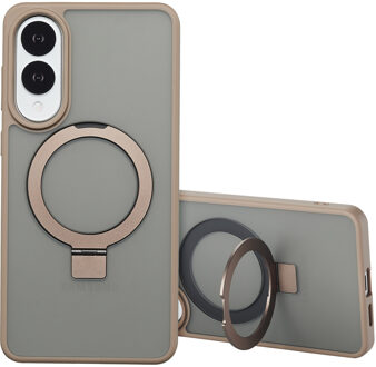 Accezz Ring Stand Backcover met MagSafe voor de Samsung Galaxy S25 Edge - Bruin