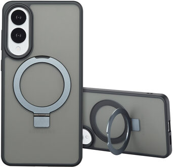 Accezz Ring Stand Backcover met MagSafe voor de Samsung Galaxy S25 Edge - Zwart