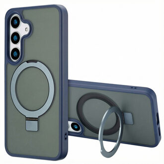 Accezz Ring Stand Backcover met MagSafe voor de Samsung Galaxy S25 Plus - Blauw