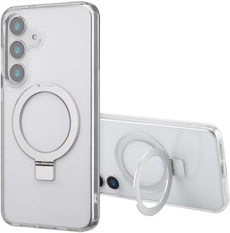 Accezz Ring Stand Backcover met MagSafe voor de Samsung Galaxy S25 Plus - Transparant