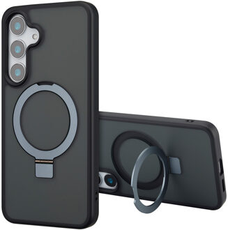Accezz Ring Stand Backcover met MagSafe voor de Samsung Galaxy S25 Plus - Zwart