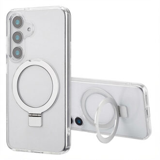 Accezz Ring Stand Backcover met MagSafe voor de Samsung Galaxy S25 - Transparant