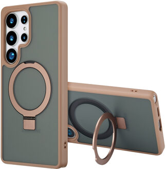 Accezz Ring Stand Backcover met MagSafe voor de Samsung Galaxy S25 Ultra - Bruin