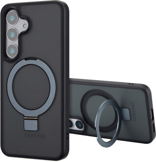 Accezz Ring Stand Backcover met MagSafe voor de Samsung Galaxy S25 - Zwart
