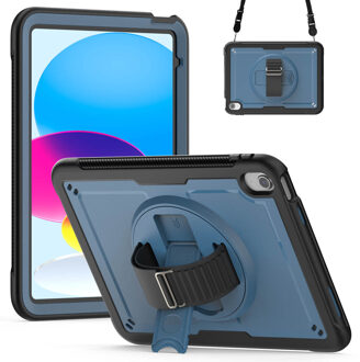 Accezz Rugged Backcover met schouderstrap voor de Apple iPad 11 (2025) 11 inch A16 / iPad 10 (2022) 10.9 inch - Blauw