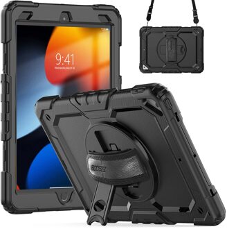 Accezz Rugged Backcover met schouderstrap voor de Apple iPad Air 3 (2019) / Pro 10.5 (2017) - Zwart