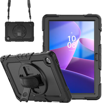 Accezz Rugged Backcover met schouderstrap voor de Lenovo Tab (2025) - Zwart - 10.1