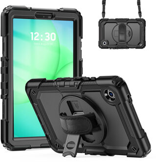 Accezz Rugged Backcover met schouderstrap voor de Samsung Galaxy Tab A11 Plus / A9 Plus - Zwart - 8.7