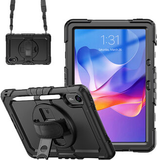 Accezz Rugged Backcover met schouderstrap voor de Xiaomi Redmi Pad 2 - Zwart - 11