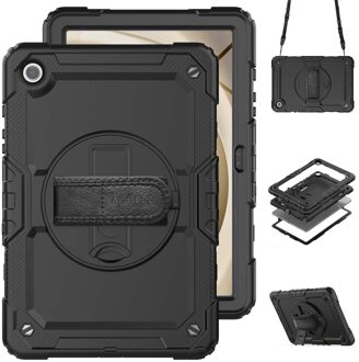 Accezz Rugged Backcover Shoulder Strap Samsung Galaxy Tab A9 Plus Tablethoesje Zwart