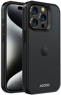 Accezz Rugged Frosted Backcover iPhone 15 Pro Telefoonhoesje Zwart