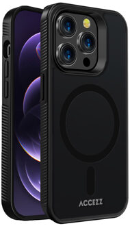 Accezz Rugged Frosted Backcover met MagSafe iPhone 14 Pro Max Telefoonhoesje Zwart