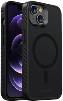Accezz Rugged Frosted Backcover met MagSafe iPhone 14 Telefoonhoesje Zwart