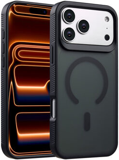 Accezz Rugged Frosted MagSafe Backcover voor de Apple iPhone 17 Pro Max - Zwart