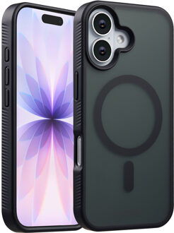 Accezz Rugged Frosted MagSafe Backcover voor de Apple iPhone 17 - Zwart