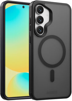Accezz Rugged Frosted MagSafe Backcover voor de Samsung Galaxy S25 FE - Zwart
