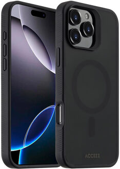 Accezz Rugged Frosted met MagSafe voor Apple iPhone 16 Pro Max Telefoonhoesje Zwart