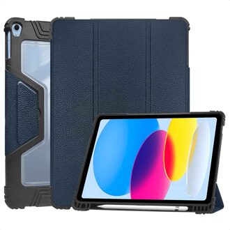 Accezz Rugged Trifold Bookcase voor de Apple iPad 11 (2025) 11 inch A16 / iPad 10 (2022) 10.9 inch - Donkerblauw