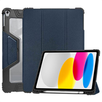 Accezz Rugged Trifold Bookcase voor de Apple iPad 11 (2025) 11 inch A16 / iPad 10 (2022) 10.9 inch - Donkerblauw