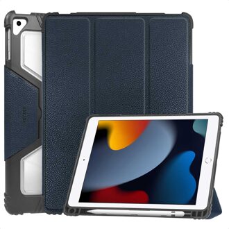 Accezz Rugged Trifold Bookcase voor de Apple iPad 9 (2021) 10.2 inch / iPad 8 (2020) 10.2 inch / iPad 7 (2019) 10.2 inch - Donkerblauw