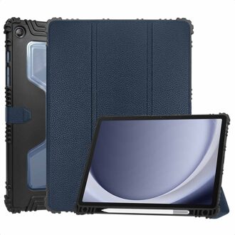Accezz Rugged Trifold Bookcase voor de Samsung Galaxy Tab A9 Plus - Donkerblauw - 10.5