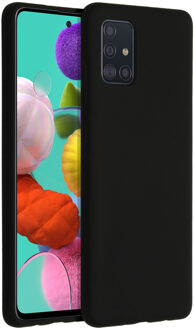 Accezz Samsung a51 hoesje - hoesje Samsung a51 - Samsung Galaxy a51 hoesje - Samsung a51 case - Samsung a51 hoesje transparant - Siliconen hoesje - Zwart - Accezz Liquid Silicone