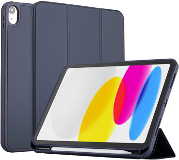 Accezz Smart Silicone Bookcase voor de Apple iPad 11 (2025) 11 inch A16 / iPad 10 (2022) 10.9 inch - Donkerblauw