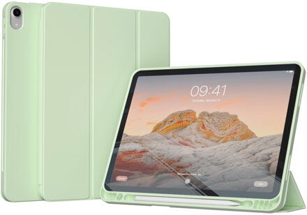 Accezz Smart Silicone Bookcase voor de Apple iPad Air 11 inch (2026) M4 / (2025) M3 / (2024) M2 / Air 5 (2022) / Air 4 (2020) - Lichtgroen