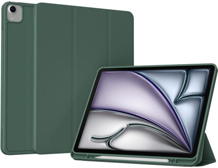 Accezz Smart Silicone Bookcase voor de Apple iPad Air 13 inch (2025) M3 / (2024) M2 - Donkergroen
