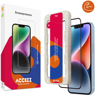 Accezz Triple Strong Full Cover Glas Screenprotector met applicator iPhone 13 / 13 Pro / 14 Tablet screenprotector Transparant