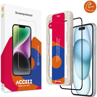 Accezz Triple Strong Full Cover Glas Screenprotector met applicator iPhone 15 Plus Tablet screenprotector Transparant