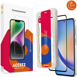 Accezz Triple Strong Full Cover Glas Screenprotector met applicator voor de Samsung Galaxy A35 / A55 - Transparant