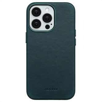 Accezz Vintage Leather Magsafe Backcover voor de Apple iPhone 13 Pro - Smokey Green Groen