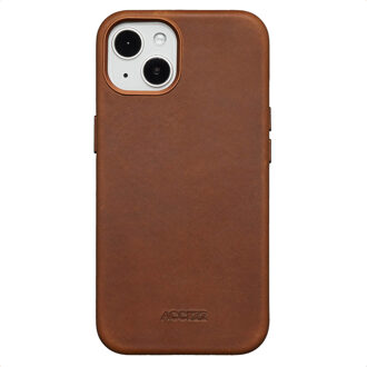 Accezz Vintage Leather Magsafe Backcover voor de Apple iPhone 13 - Tabacco Cognac