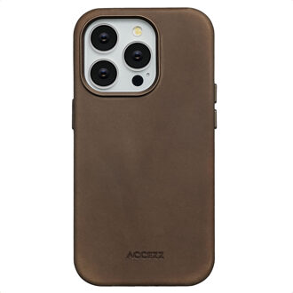 Accezz Vintage Leather Magsafe Backcover voor de Apple iPhone 14 Pro - Rustic Brown Bruin