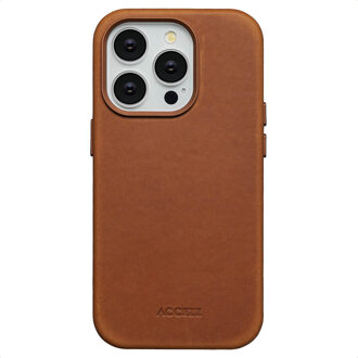 Accezz Vintage Leather Magsafe Backcover voor de Apple iPhone 14 Pro - Tabacco Cognac