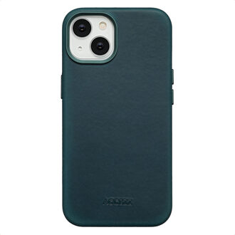 Accezz Vintage Leather Magsafe Backcover voor de Apple iPhone 14 - Smokey Green Groen