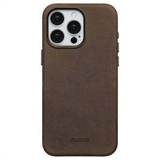 Accezz Vintage Leather Magsafe Backcover voor de Apple iPhone 15 Pro Max - Rustic Brown Bruin