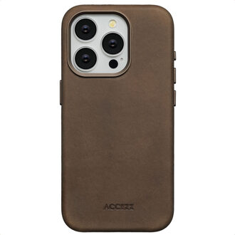 Accezz Vintage Leather Magsafe Backcover voor de Apple iPhone 15 Pro - Rustic Brown Bruin