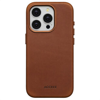 Accezz Vintage Leather Magsafe Backcover voor de Apple iPhone 15 Pro - Tabacco Cognac