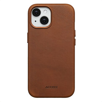 Accezz Vintage Leather Magsafe Backcover voor de Apple iPhone 15 - Tabacco Cognac