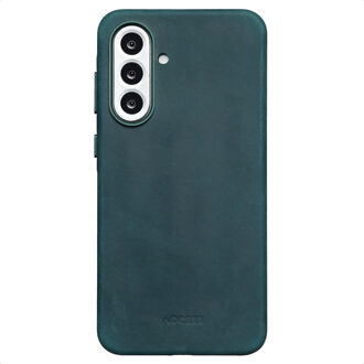 Accezz Vintage Leather Magsafe Backcover voor de Samsung Galaxy A56 - Smokey Green Groen