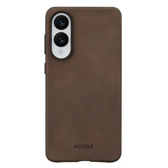 Accezz Vintage Leather Magsafe Backcover voor de Samsung Galaxy S25 Edge - Rustic Brown Bruin